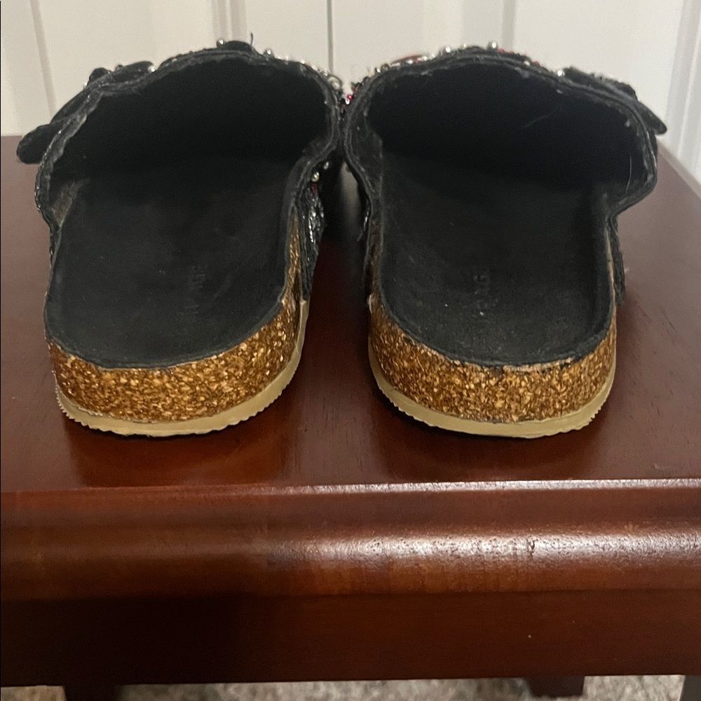 Rampage RARE Y2K Beaded Embellished Embroidered Women's Clogs Mules Shoes 7 - Picture 7 of 8